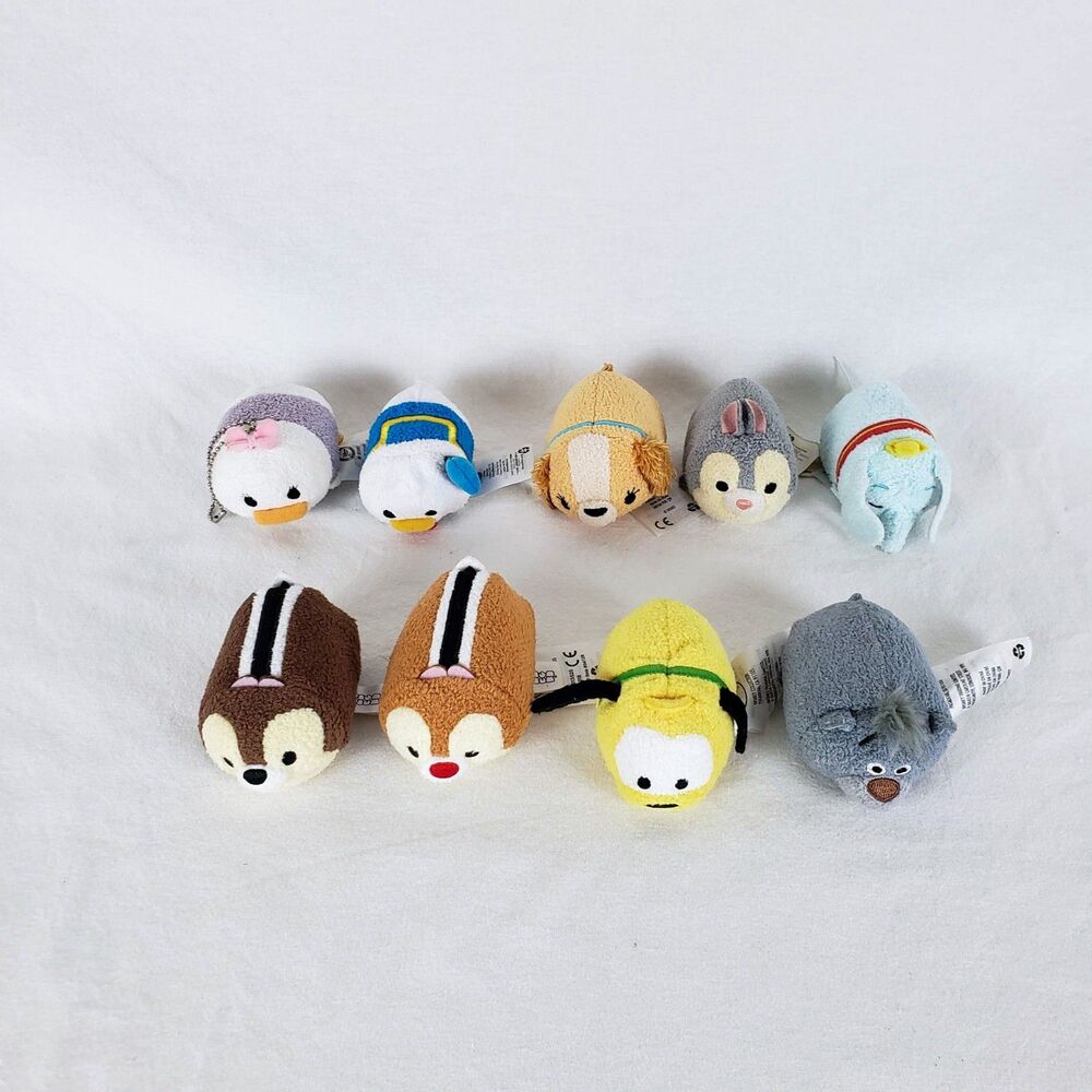 Disney Tsum Tsum Plush Lot - Classics Chipmunks Pluto Baloo Dumbo Thumper Duck